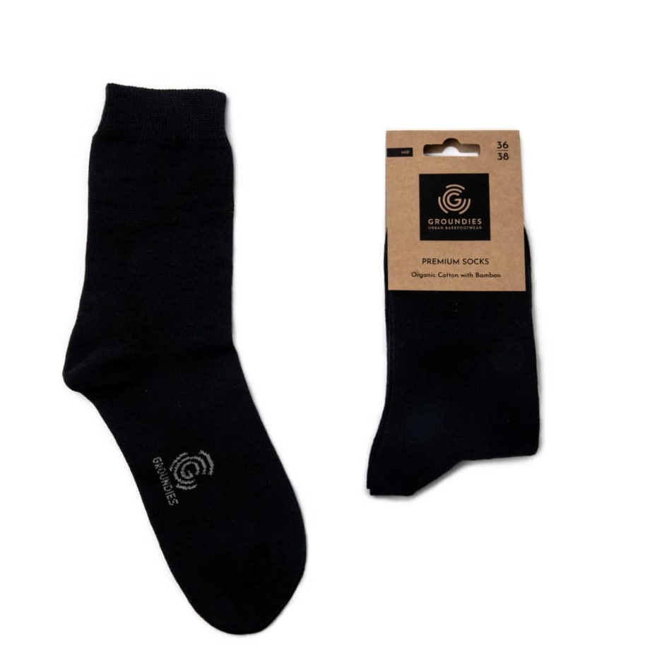 Groundies Black Premium Socks Mid